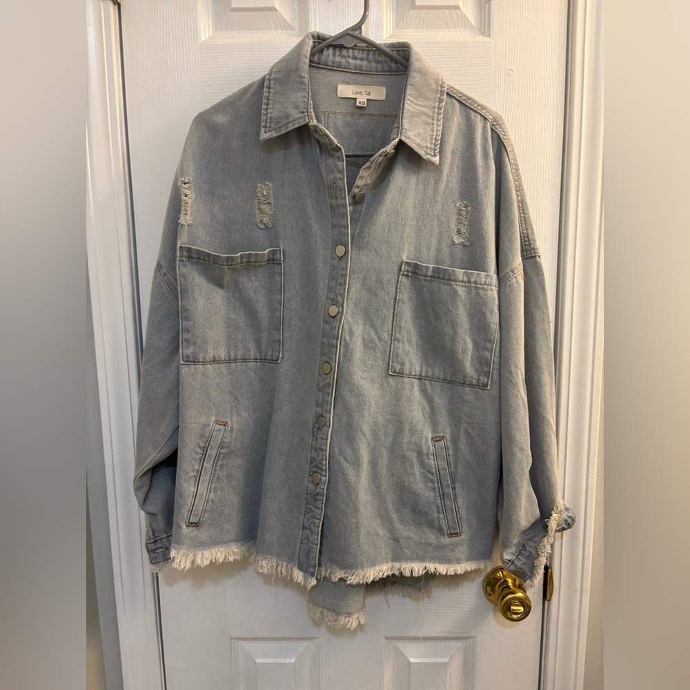 Fringed denim jacket